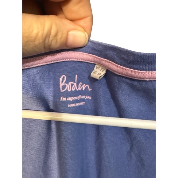 Boden Womens Light Blue Short Sleeve Top US 18 V-Neck Soft Lightweight Casual - Picture 3 of 4
